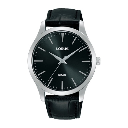 Billede af Lorus Classic herreur stål sort læderrem 5bar 40mm