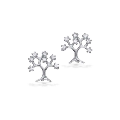 Billede af Ørepynt Livets Træ syn. cubic zir. sølv