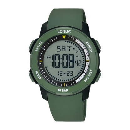 Billede af Lorus Sports herreur digital plastik grøn silikone 10bar 40mm