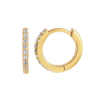 Billede af Hultquist Esta øreringe forgyldt sølv med hvide zirkoniasten