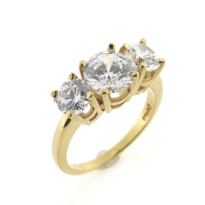 Billede af Rækkering med 3 runde fac. syn. sten