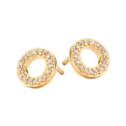 Billede af Spirit Icons Trend ørestik sølv forgyldt med syntetiske zirkonia 