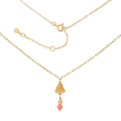 Billede af *Hultquist Coralie halskæde forgyldt sølv m. perler (38+5cm)