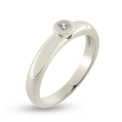 Billede af Ring "Sparkling Detail" 14 karat hvidguld m. synt. sten
