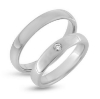 Billede af Vielses & Forlovelses ringe, brill. 0,03 w/vs. i d-ring 14 kt. hvg..