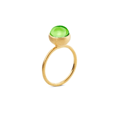 Billede af Susanne Friis Bjørner Ring sølv forgyldt peridot krystal 8mm str. 49