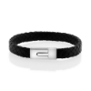 Billede af Men by Pind armbånd  sort læder stål lås 19 cm.