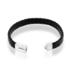Billede af Men by Pind armbånd  sort læder stål lås 19 cm.