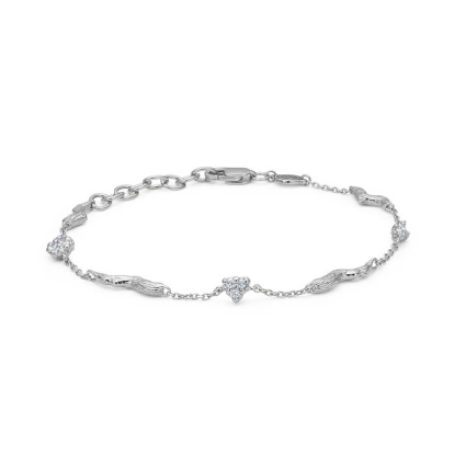 Billede af Studio Z "Tangled" armbånd sølv m. cz (16-18 cm)