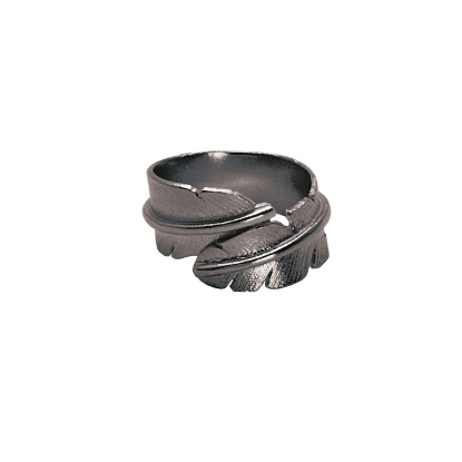 Billede af Heiring Feather ring mellem sølv oxideret str. 48-60