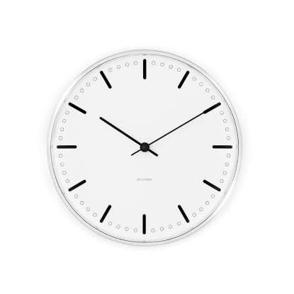 Billede af Arne Jacobsen vægur - City Hall - hvid/sort - 21 cm