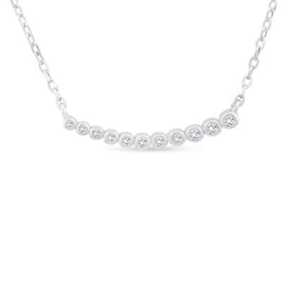 Billede af By Pind halskæde sølv rhodineret zirkoniasten på række (40+5cm)