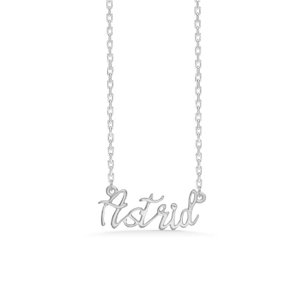 Billede af Studio Z "Name Tag - ASTRID" halskæde sølv (40-45 cm)