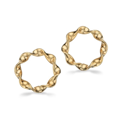 Billede af Ørepynt snoet cirkel 8 kt.