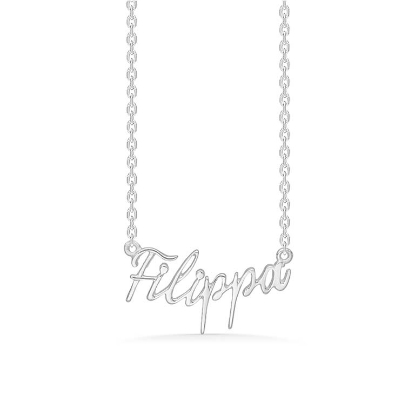 Billede af Studio Z "Name Tag - FILIPPA" halskæde sølv (40-45 cm)