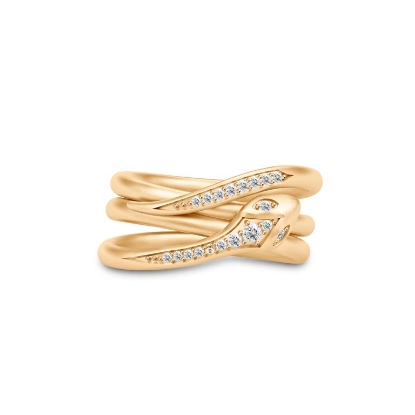 Billede af *Julie Sandlau Boa ring forgyldt sølv cz str. 56