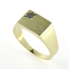 Billede af Herrering m. lukket bund, brill. 0,10 w/vs. 14 kt.
