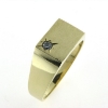 Billede af Herrering m. lukket bund, brill. 0,10 w/vs. 14 kt.