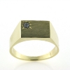Billede af Herrering m. lukket bund, brill. 0,10 w/vs. 14 kt.