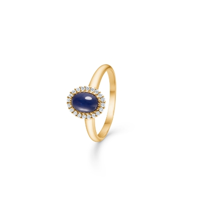 Billede af Mads Z 14 kt. ring  "Royal Sapphire" m safir og ialt 0,12ct w/si (str. 50-60)