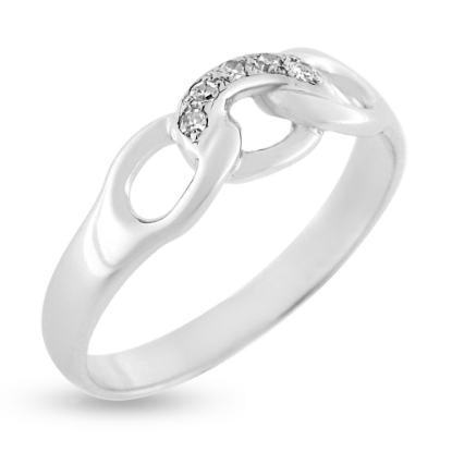 Billede af Loge ring, 5 brill. a 0,01 w/vs. 14 kt. hvg. 