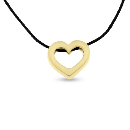 Billede af Vedhæng hjerte, åbent massivt 925s forgyldt (forgyldning vil blive slidt af ved brug !)