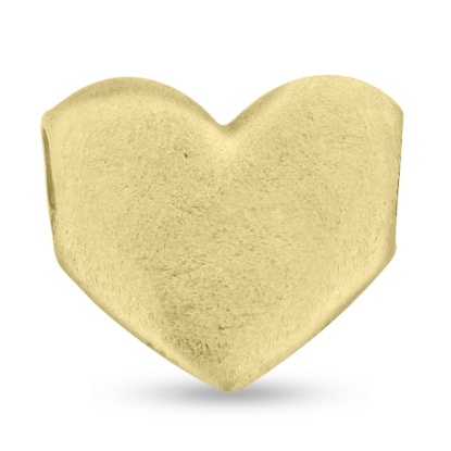 Billede af Vedhæng hjerte, massivt, hul til kæde, hj. 16 mm., br. 18 mm. 925s. forgyldt overflade blank.