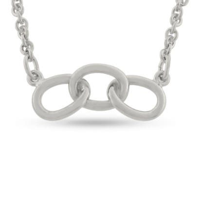 Billede af Halskæde med fast vedh. loge kædeled br. 25,5 mm. 925s sølv