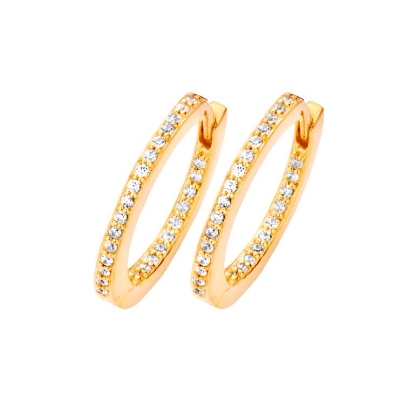 Billede af Spirit Icons creol PASSION lille sølv forgyldt cz