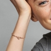 Billede af Pandora Moments armbånd rosaforgyldt metalblanding m. hjertelås (21 cm)