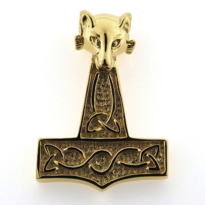 Billede af Vedhæng thorshammer (33*48 mm.) 925 s. forgyldt (forgyldning vil blive slidt af ved brug !)