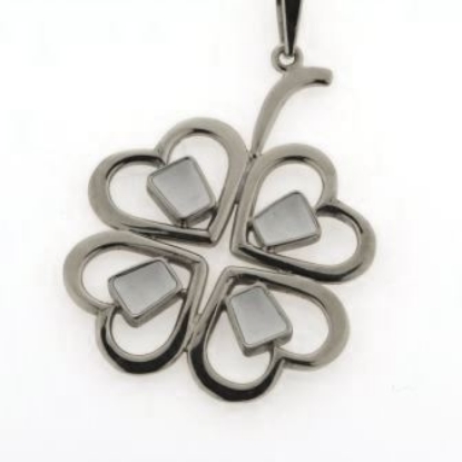 Billede af Tand vedh. stor åben firkløver m. 4 tænder 925 s.