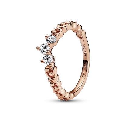 Billede af *Pandora Royal swirl Tiara ring rosaforgyldt med zirkonia sten