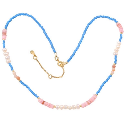 Billede af *Hultquist Gabbie halskæde forgyldt sølv m. perler (40+5cm)