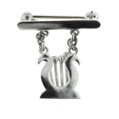 Billede af Broche Lyre musik instrument, hj. 13 mm. 925s. 