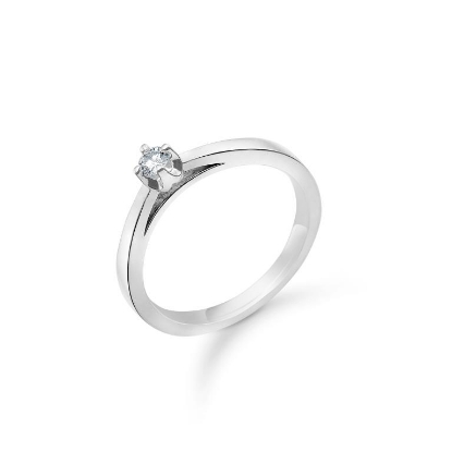 Billede af Mads Z 14 kt. hvidguld ring "Crown" m. 0,09ct. W.SI str. 60