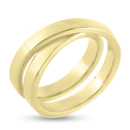 Billede af Ring dobbelt skinne 925s. forgyldt (forgyldning vil blive slidt af ved dagligt brug !)