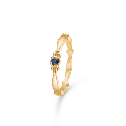 Billede af Mads Z "Poetry XO" ring 14 kt. guld m. safir (str. 50)
