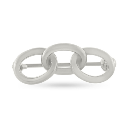 Billede af Loge broche,lg. 25,5 mm. 14 kt. hvidguld