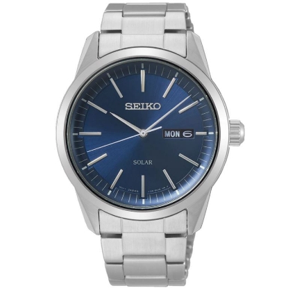 Billede af Seiko Solar herreur stål blå skive 10bar 40mm