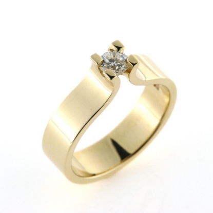 Billede af Ring fattet med brillant 0,30 w/vs. 14 kt.