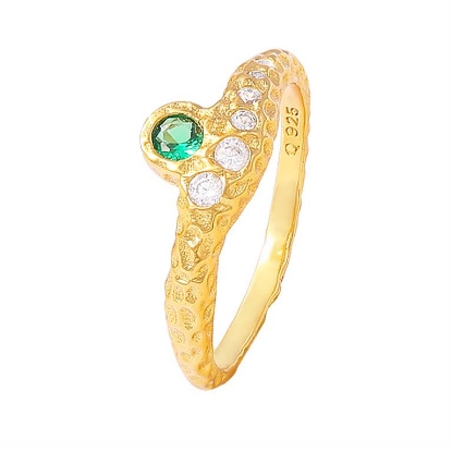 Billede af *Hultquist Celeste Green ring forgyldt sølv m. cz (str. 52)