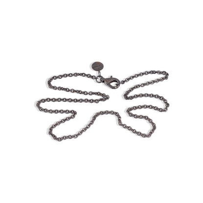 Billede af By Birdie Birmingham halskæde sort rhodineret sølv 50cm 