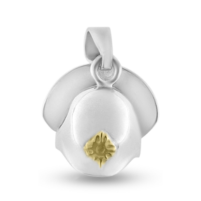 Billede af Vedhæng brandhjelm 14 kt. hvg. stjerne 14 kt. gult guld