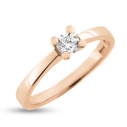 Billede af Ring 4 grab. brill. 0,10 w/vs. 14 kt. rosa