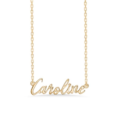 Billede af Studio Z "Name Tag - CAROLINE" halskæde forgyldt sølv (40-45 cm)