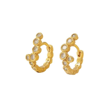 Billede af Hultquist Vivienne Hoops øreringe forgyldt sølv m. cz