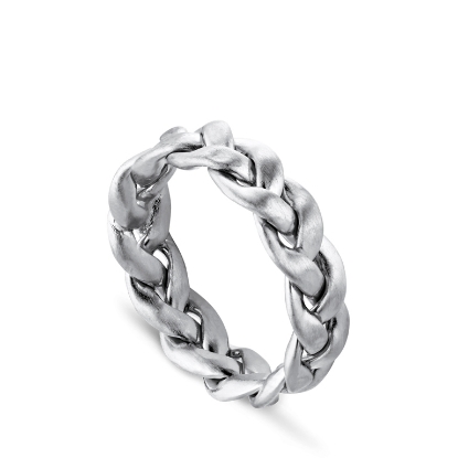 Billede af *Jane Kønig Big Braided ring sølv flet str. 54