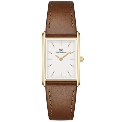 Billede af Daniel Wellington Bound dameur stål gulddoublé brun læderrem 22mm