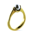 Billede af Ring perle. sv. kultur 14 kt.